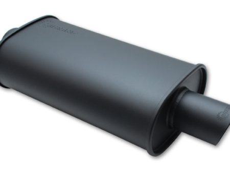 Vibrant StreetPower FLAT BLACK Oval Muffler with Single 3in Outlet - 2.25in inlet I.D. For Cheap