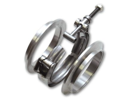 Vibrant AL V-B Flange Assembly for 3in OD Tubing incl 2 AL V-b flanges 1 SS V-B Clamp 1 Viton O-Ring For Sale