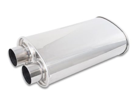 Vibrant Streetpower Oval Muffler 2.50in Inlet Outlet (Same side) on Sale