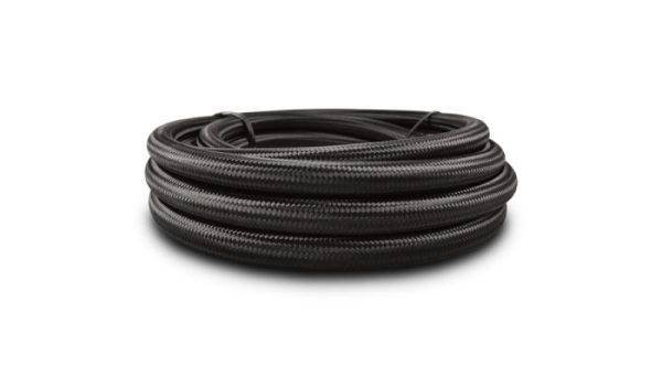 Vibrant -4 AN Black Nylon Braided Flex Hose (2 foot roll) Online Sale