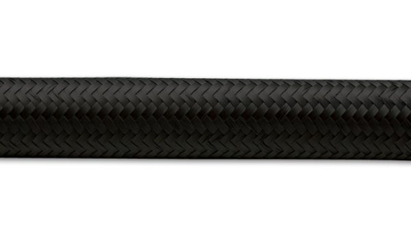 Vibrant -16 AN Black Nylon Braided Flex Hose (2 foot roll) For Discount