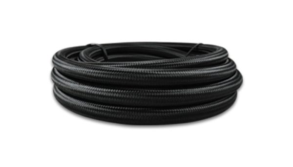 Vibrant -16 AN Black Nylon Braided Flex Hose (2 foot roll) For Discount