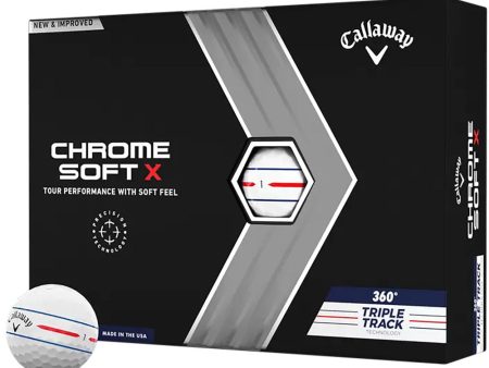 Callaway Chrome Soft X Triple Track Golf Balls - White - 12 Pack For Sale