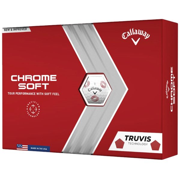 Callaway Chrome Soft Truvis Odyssey Golf Balls - White - 12 Pack on Sale