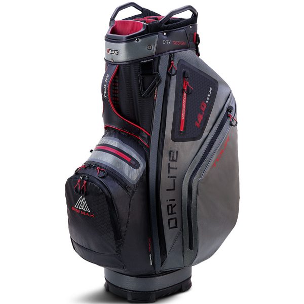 Big Max Dri Lite Tour Cart Bag - Black Charcoal Merlot Online now