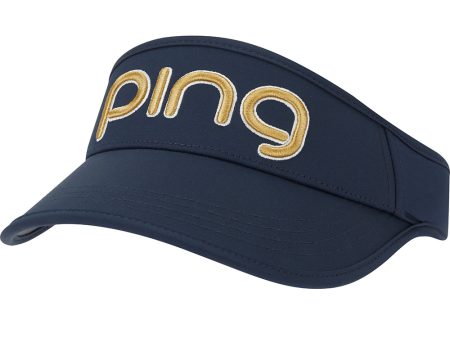 Ping Ladies G LE 3 233 Visor Cap - Navy Gold Hot on Sale