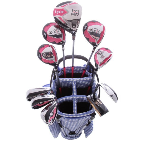 Lynx Ladies 11-Piece Premium Crystal Golf Package Set - White Violet Light Blue For Sale