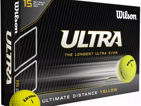 Wilson Ultra Ultimate Distance Golf Balls - Yellow - 15 Pack Cheap