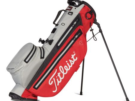 Titleist Player 4 StaDry Waterproof Stand Bag - Red Grey Black For Cheap