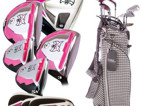 Lynx Ladies 11-Piece Premium Crystal Golf Package Set - White Brown Light Brown Supply