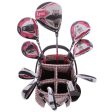 Lynx Ladies 11-Piece Premium Crystal Golf Package Set - White Dark Brown Pink Fashion