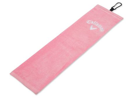 Callaway Cotton Tri-Fold Towel - Pink Discount