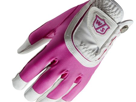 Wilson Ladies Fit All Golf Glove - Pink White For Cheap