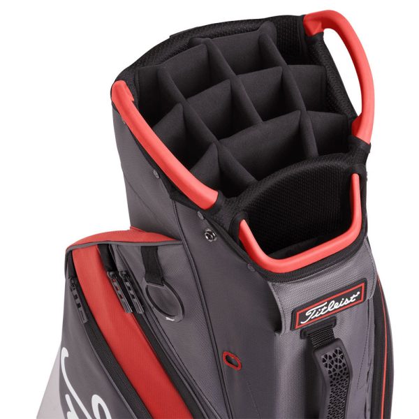 Titleist Cart 14 Lightweight Cart Bag - Graphite Island Red Black For Cheap