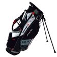 Power-Bilt TPX Hybrid 14-Way Divided Stand Bag - Black White Silver Red For Sale