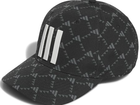 adidas Tour 3 Stripe Print Cap - Black Online Sale