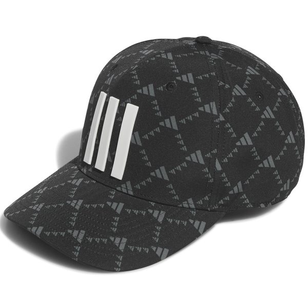 adidas Tour 3 Stripe Print Cap - Black Online Sale