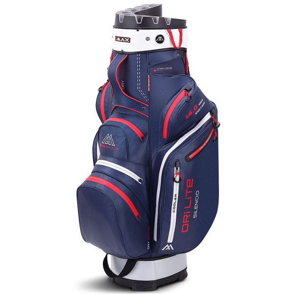 Big Max Dri Lite Silencio 2 Organiser Cart Bag - Navy Silver Red Online now