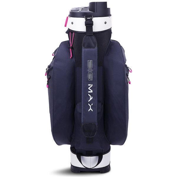 Big Max Dri Lite Silencio 2 Organiser Cart Bag - Steel Blue Silver Fuchsia Hot on Sale