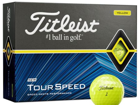 Titleist Tour Speed Golf Balls - FREE Personalisation - Yellow - Dozen Hot on Sale