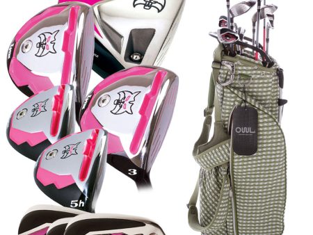 Lynx Ladies 11-Piece Premium Crystal Golf Package Set - White Olive Light Olive on Sale