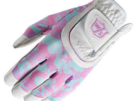 Wilson Junior All-Fit Golf Glove - White Pink Camo Online Hot Sale