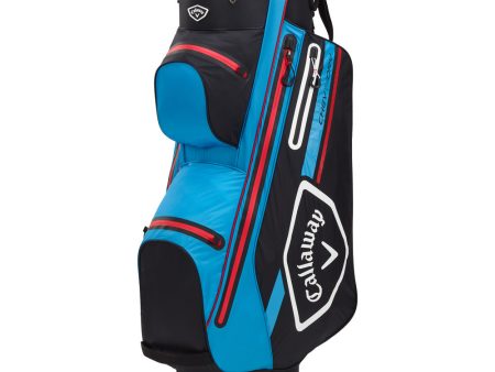 Callaway Chev Dry 14 Waterproof Cart Bag - Black Cyan Red Cheap