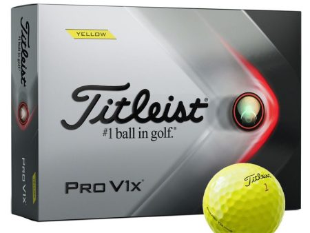 Titleist Pro V1x Golf Balls - FREE Personalisation - Yellow - Dozen on Sale