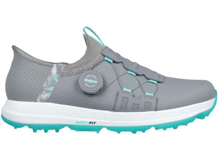 Skechers Ladies Go Golf Elite 5 Slip-In Twist Fit Waterproof Spikeless Shoes - Grey Aqua Sale