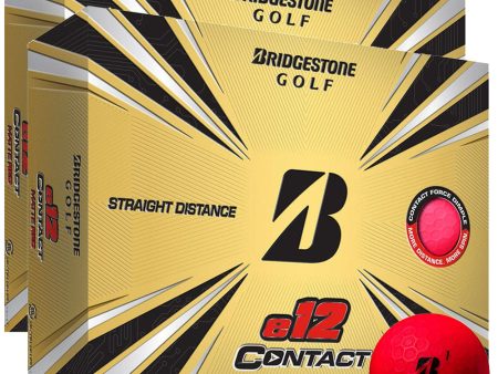 Bridgestone E12 Contact Matte Golf Balls - Red - Double Dozen For Discount