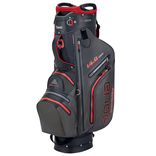 BIG MAX Aqua Sport 3 Waterproof Cart Bag - Charcoal Black Red For Cheap