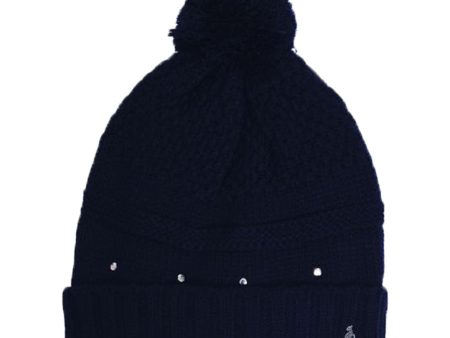 Green Lamb Inge Fleece Lined Beanie Hat - Navy Hot on Sale