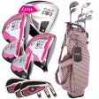 Lynx Ladies 11-Piece Premium Crystal Golf Package Set - White Dark Brown Pink Fashion