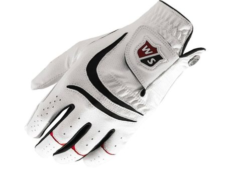 Wilson Staff Grip Plus Cabretta Leather Golf Glove - White For Discount