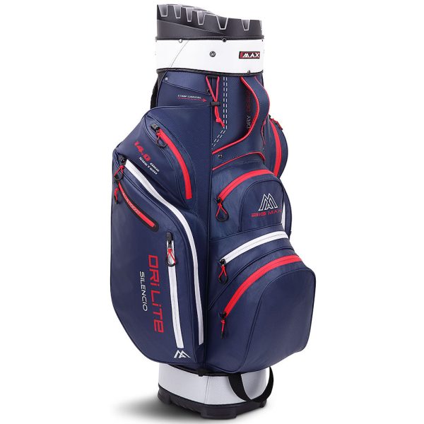 Big Max Dri Lite Silencio 2 Organiser Cart Bag - Navy Silver Red Online now