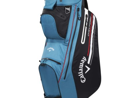 Callaway Chev 14 Dry Waterproof Cart Bag - Aqua Black Fire For Sale