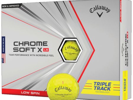 Callaway Chrome Soft X LS Golf Balls - Triple Track Yellow - 12 Pack For Sale