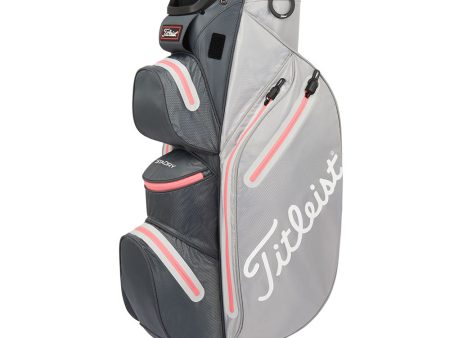 Titleist 14 StaDry Cart Bag - Grey Charcoal Coral Online now