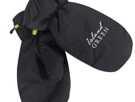 Island Green Fleece Lined Mitts - Black Hot on Sale