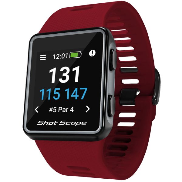 Shot Scope V3 GPS Golf Watch & Performance Tracker - Red Cheap