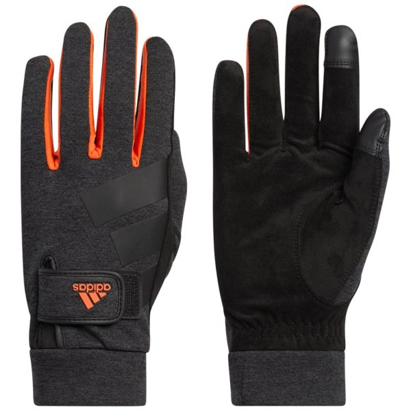 adidas Versatile Warm Glove Pair - Dark Grey Heather Orange Cheap