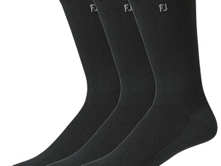 FootJoy ComfortSof Crew Socks (3 Pack) - Black Online now