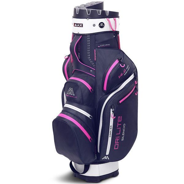 Big Max Dri Lite Silencio 2 Organiser Cart Bag - Steel Blue Silver Fuchsia Hot on Sale