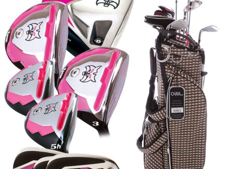 Lynx Ladies 11-Piece Premium Crystal Golf Package Set - Khaki Black Brown Online