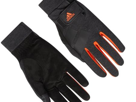 adidas Versatile Warm Glove Pair - Dark Grey Heather Orange Cheap