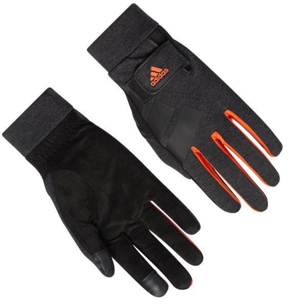 adidas Versatile Warm Glove Pair - Dark Grey Heather Orange Cheap