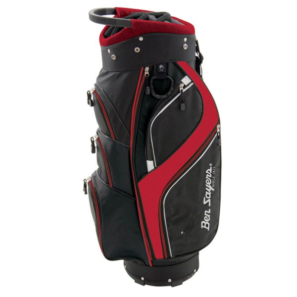 Ben Sayers Deluxe Cart Bag - Black Red Fashion