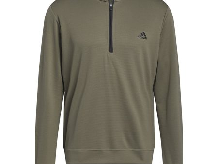 adidas Lightweight 1 4 Zip Pullover - Olive Strata on Sale