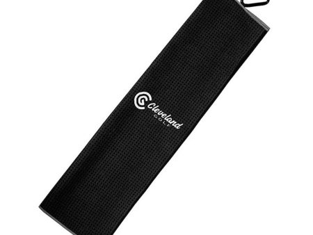 Cleveland Tri-Fold Bag Towel - Black Hot on Sale