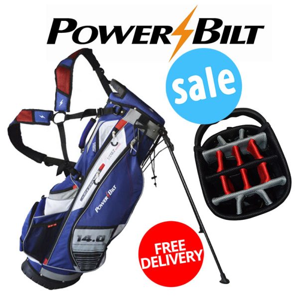 Power-Bilt TPX Hybrid 14-Way Divided Stand Bag - Navy Red White Online